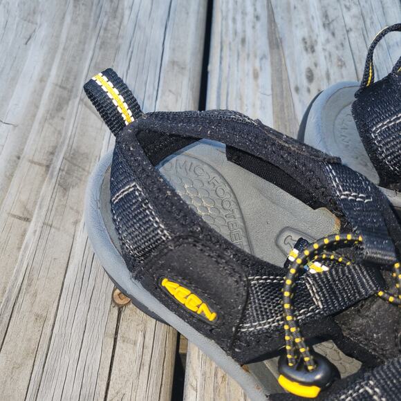 Keen Hiking Sandal Women Closed Toe Black Yellow Water Washable Size 6.5 - Picture 6 of 12